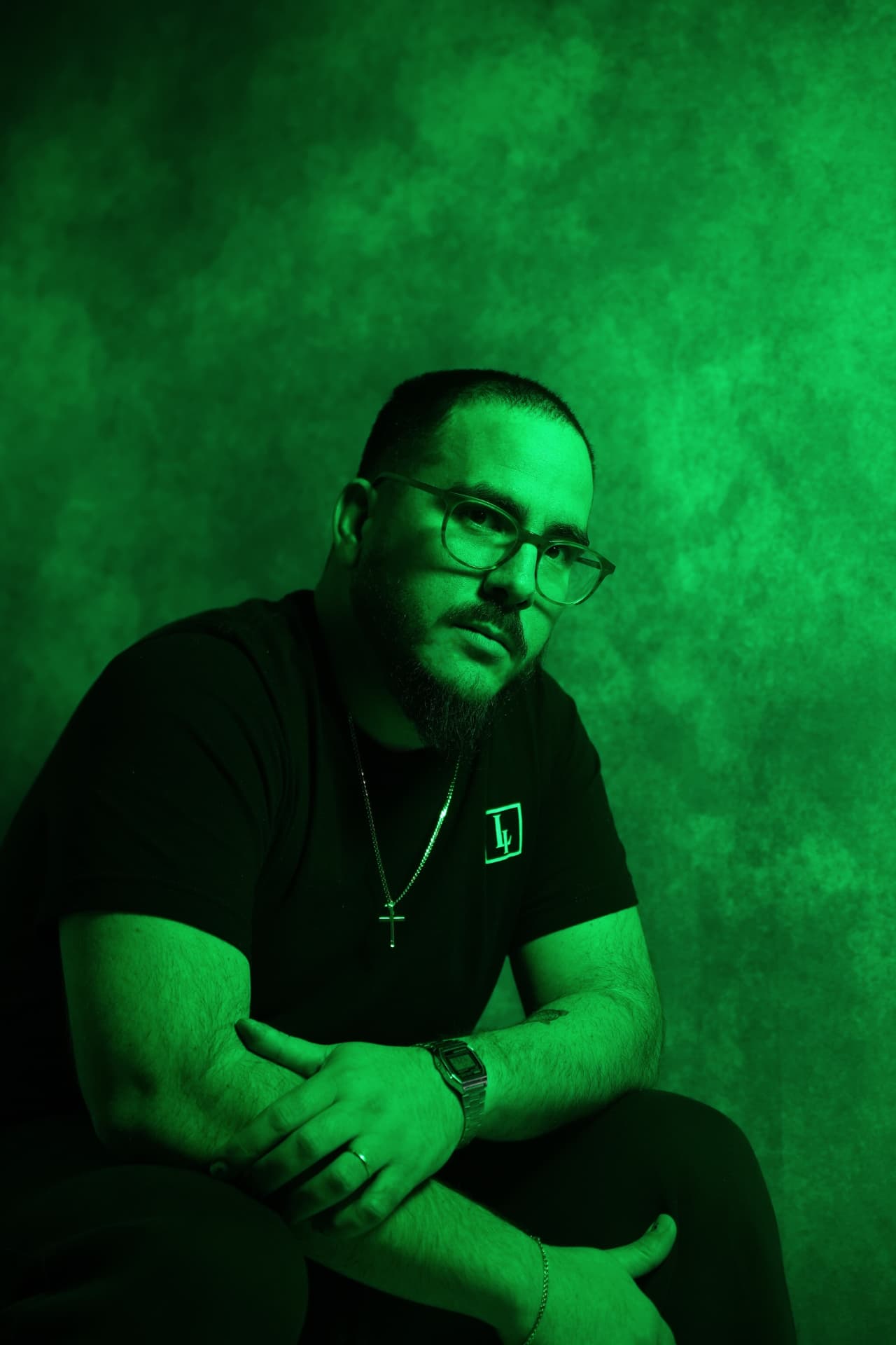Portrait of a tattoo artist at Lions Ink in San Antonio, Texas